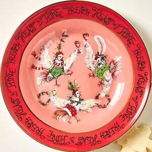 Phannapast Anthropologie 12 Days Christmas Dessert Plate 3 French Hens